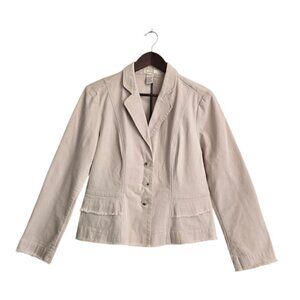 Sundance Tan Raw Hem Single Breasted Blazer Sz 8P